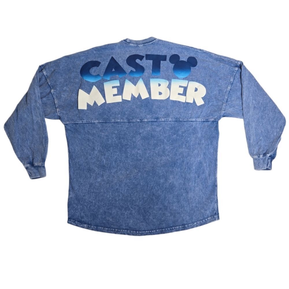 DISNEY exclusive cast member washed blue denim oversized Spirit Jersey t-shirt M